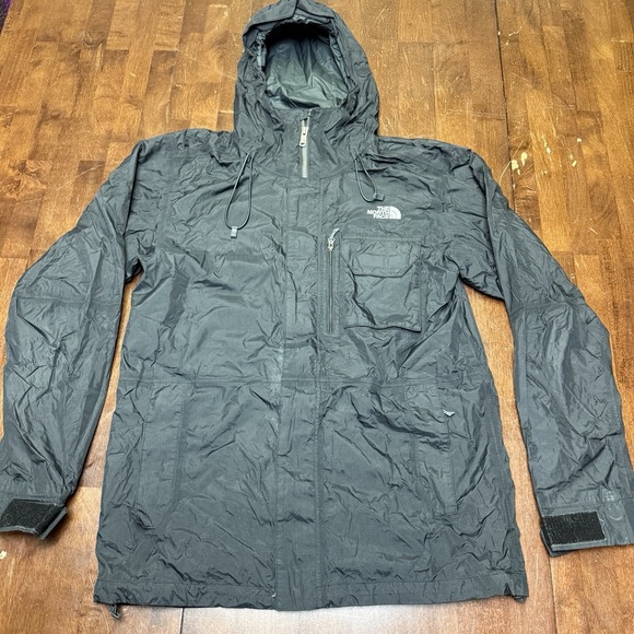 The North Face Rain Jacket Mens Small S Black Shell Lined Coat Waterproof Hyvent - Picture 1 of 11